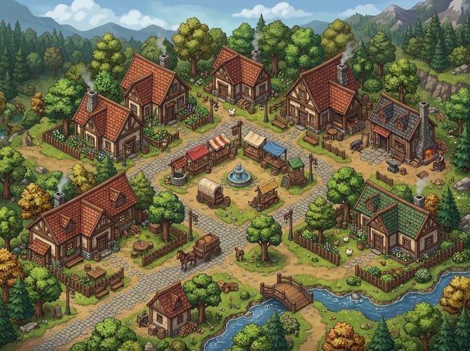 Create isometric game asset tileset unity assets 2d tileset design by ...