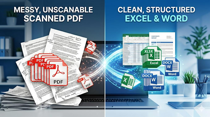 do PDF to word or excel and data extraction accurately