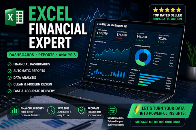 create professional excel dashboard, financial reports and data analysis