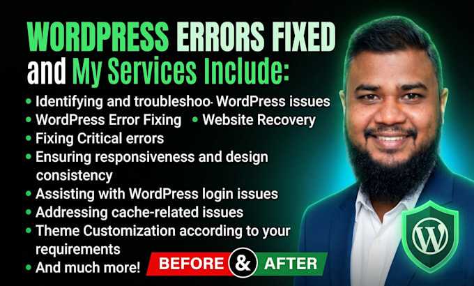 fix wordpress errors, bugs, and secure your website