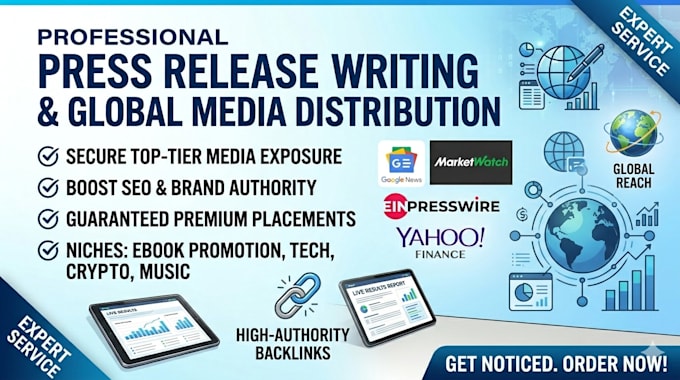 provide SEO press release distribution on premium  outlets