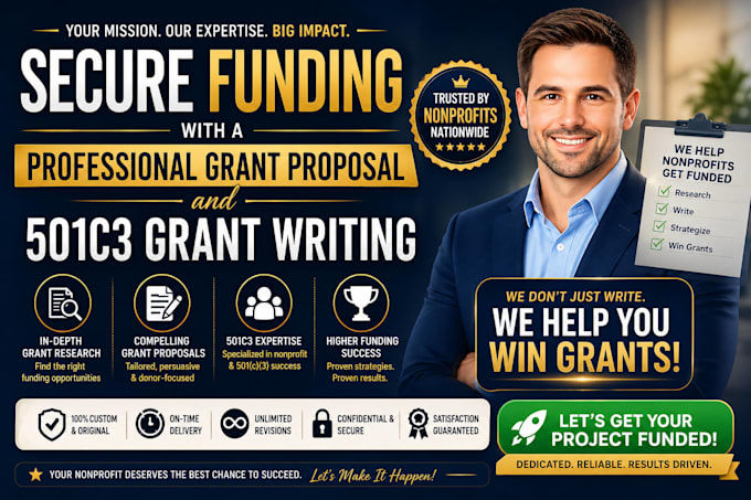 secure funding with a professional grant proposal and 501c3 grant writing