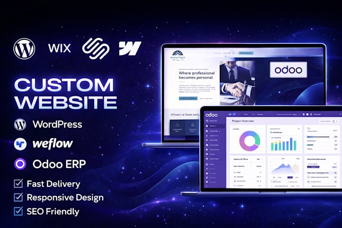 build customize custom wordpress website development webflow odoo developer