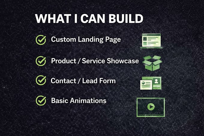 create a fast custom landing page website