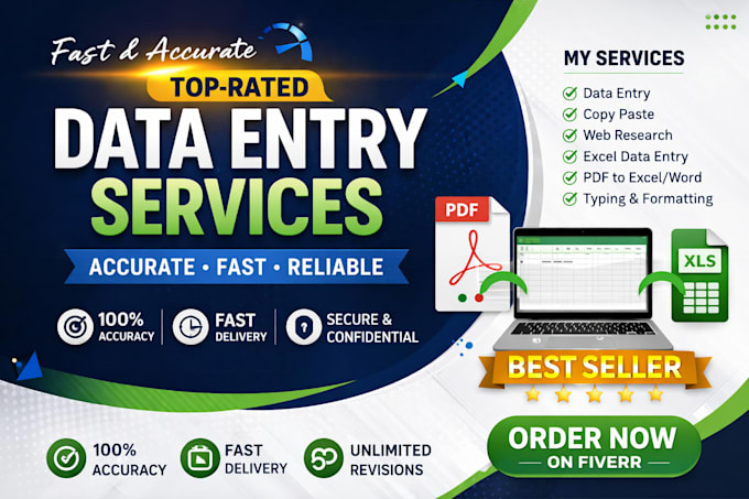 do accurate data entry, copy paste, excel data typing fast