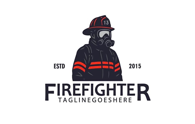 make wonderful firefighter character mascot logo design