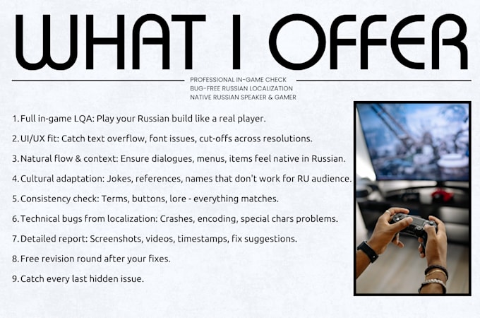 provide professional russian lqa for your video game