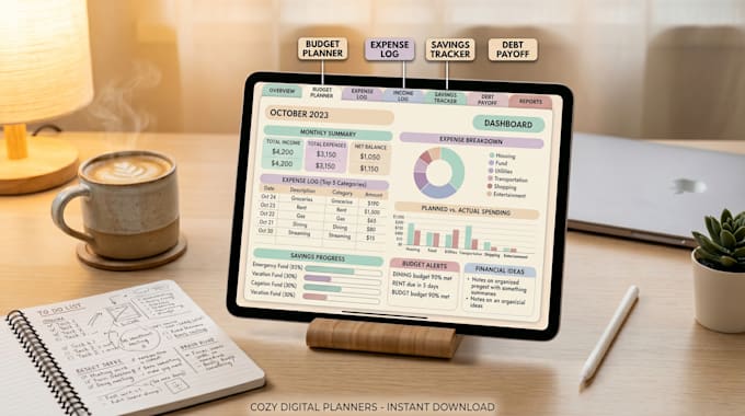 design a hyperlinked etsy budget planner for ipad, goodnotes notability