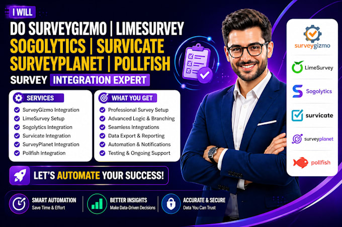 do surveygizmo limesurvey sogolytics survicate surveyplanet pollfish integration