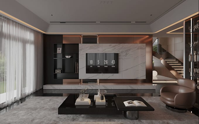 turn 2d floor plan to 3d realistic interior render,cgi kitchen area, living room