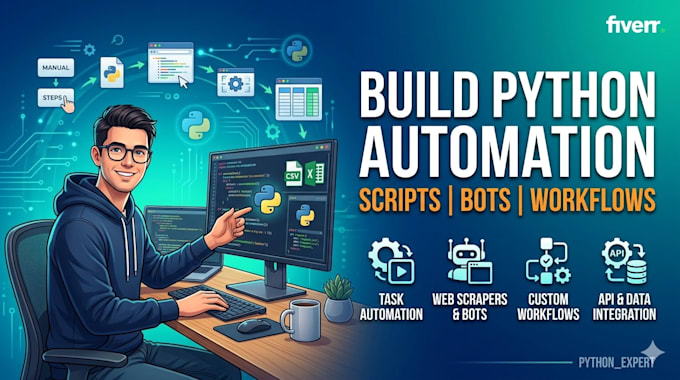 build python automation scripts, bots, and custom workflows