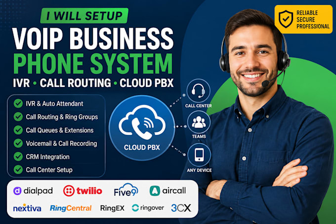 setup voip business phone system IVR call routing and cloud pbx