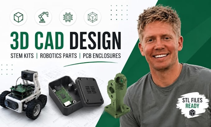 stem kit cad, robotics parts, pcb enclosure, educational toy, stl cad files
