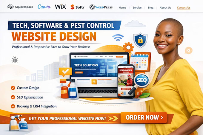 squarespace company tech service software pest control website design redesign