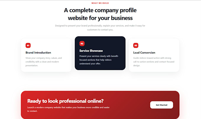 build a responsive company profile or landing page website