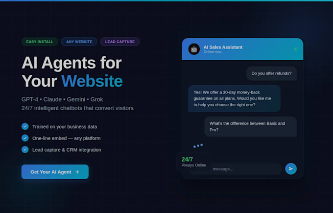 build and integrate ai agents for your website