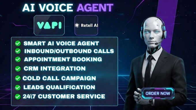 Build ai voice agent for calls, booking and lead generation using vapi or  retell by Kadiri_digital | Fiverr