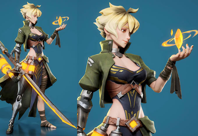 stylized 3d character model vtuber model vrchat avatar game asset rigging unity