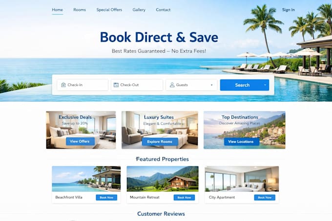 create a direct booking website with online reservation system