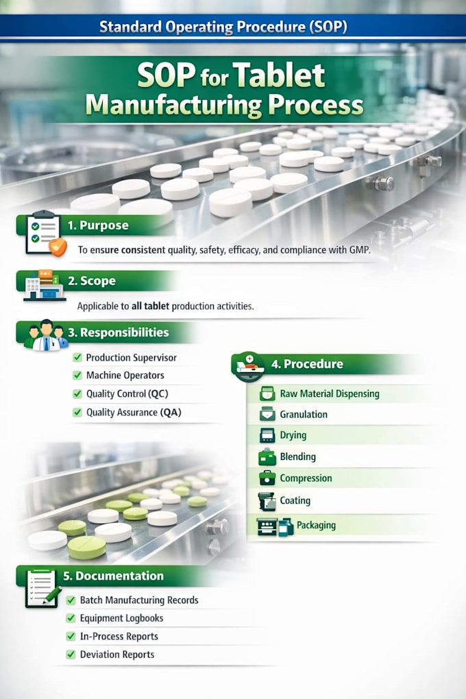 write pharmaceutical sops, gmp documents and QA qc files
