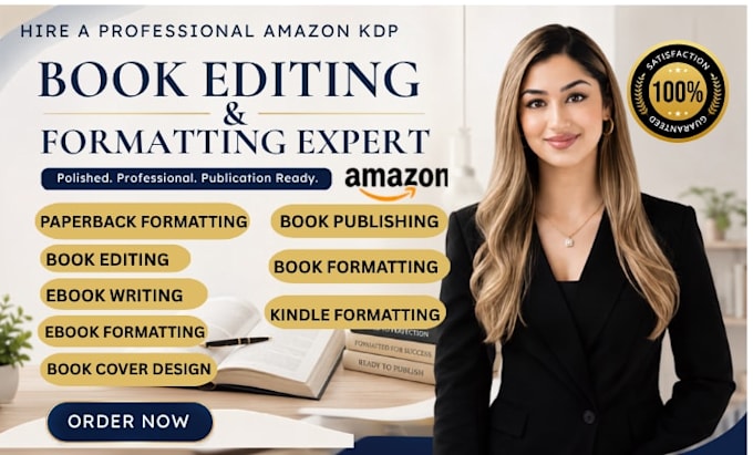 book formatting, editing, paperback formatting, kindle ebook, amazon kdp