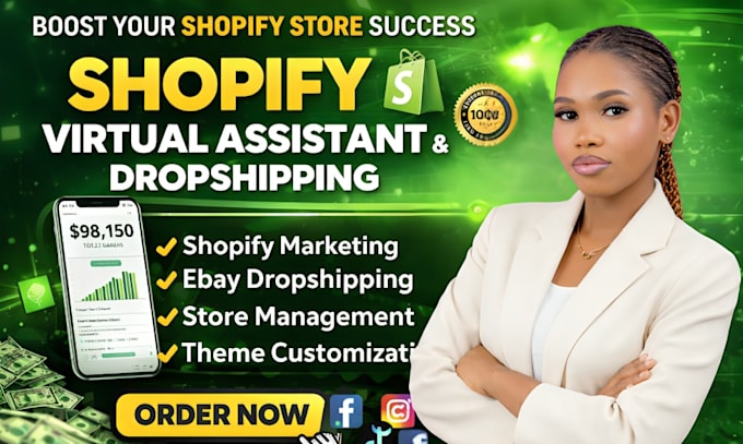 be your shopify virtual assitant and store manager to boost shopify sales