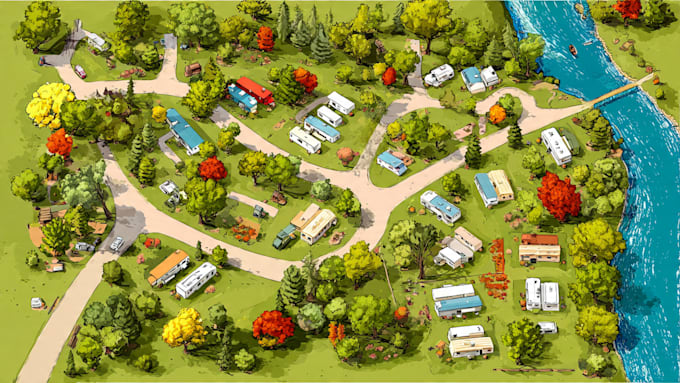draw interactive rv park map plat map site plan campground