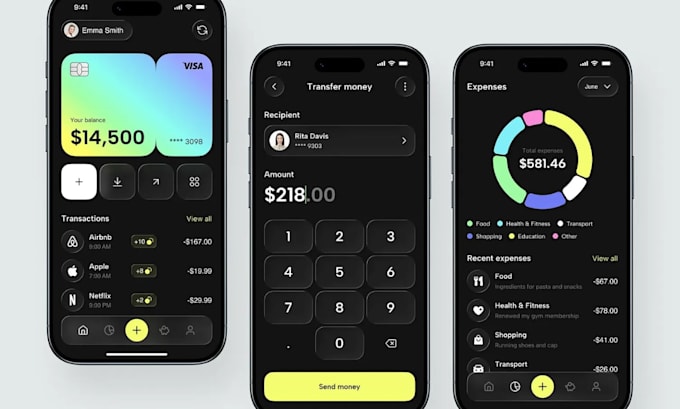 develop fintech app, wallet app, finance app, loan app or fintech website