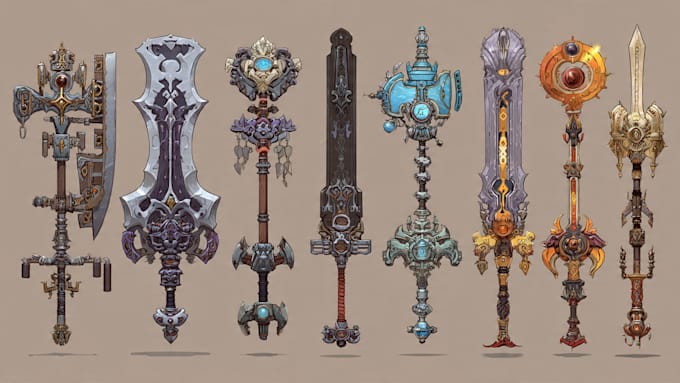 design unique weapons illustrations