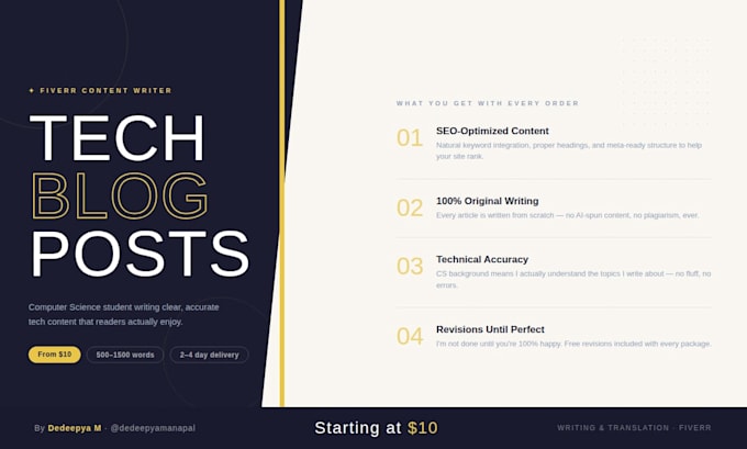 write SEO friendly tech blog posts and articles for your website