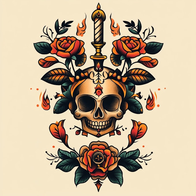 make custom logo old school traditional tattoo design