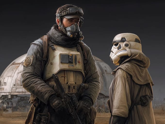 do a star wars and sci fi illustration