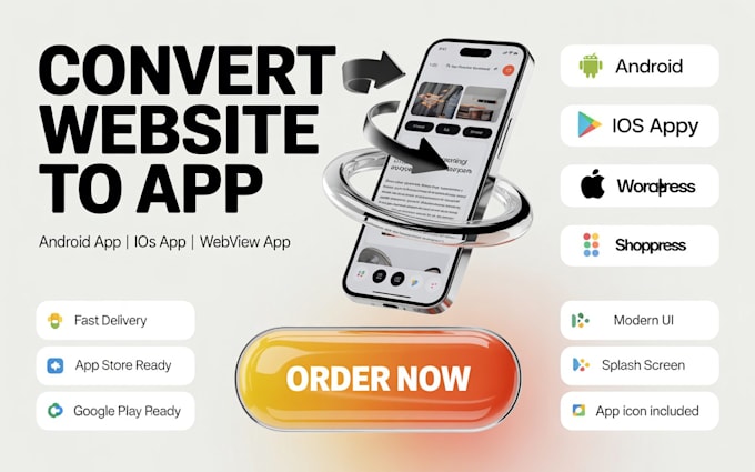 convert website to app, ios app and android app, mobile app development, webview