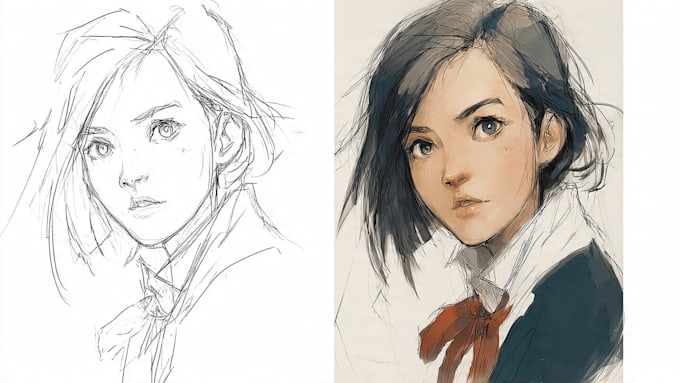 sketch anything or concept into anime style