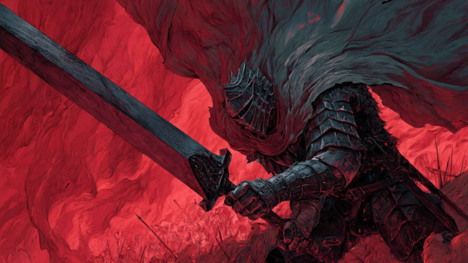 create high quality bespoke dark berserk art