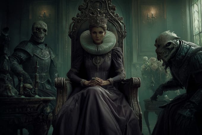 draw the best portrait in halloween or tim burton style