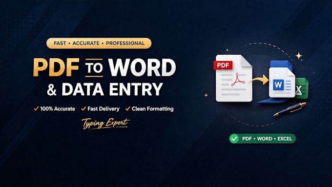 do manual typing and convert PDF to word or excel