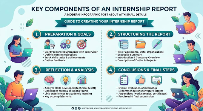 write a professional internship report, summary, or logbook