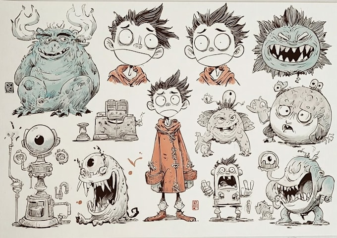 Fun Cartoon Style Create cute doodle characters and fun cartoon style drawings for you by ...