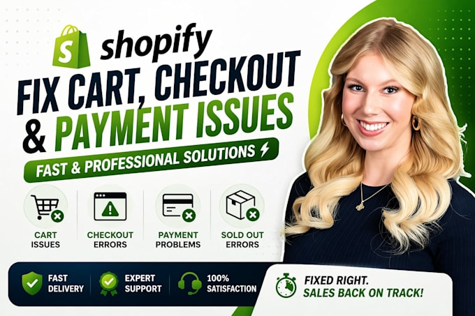fix shopify checkout, cart errors, payment issues and improve store performance