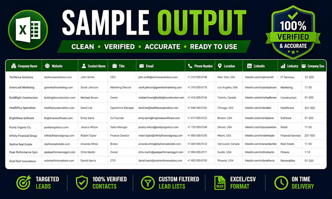 provide verified b2b leads with emails for cold email outreach