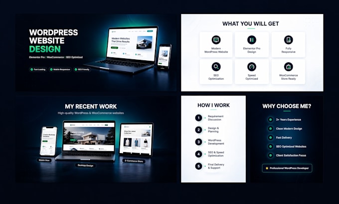 design wordpress woocommerce website with elementor, speed SEO