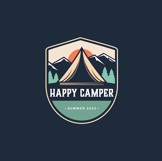 create modern hiking, camping and mountain logo design