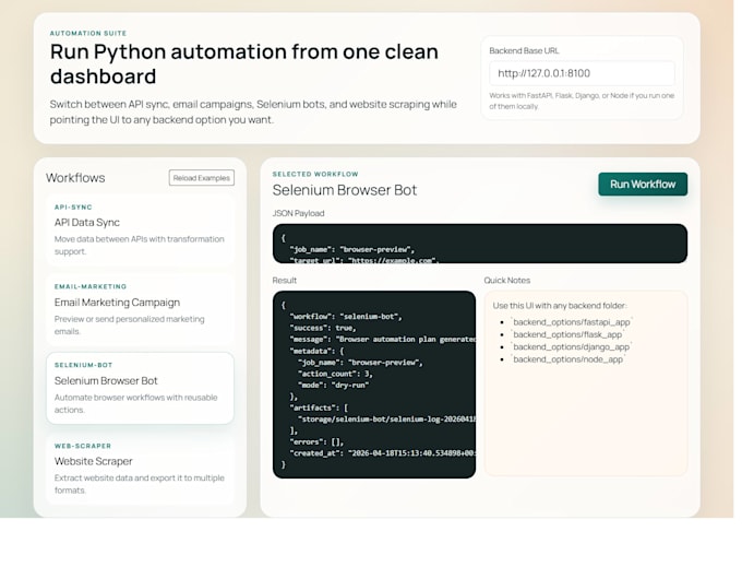 automate browser tasks using python selenium bots