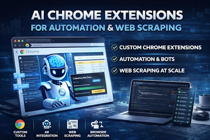 develop ai powered chrome extension for scripting web scraping automation bot
