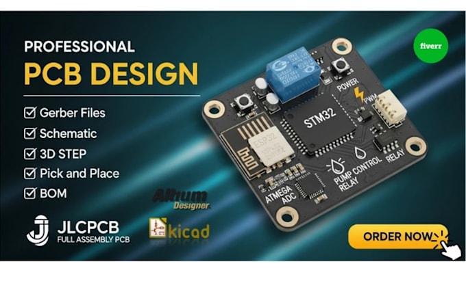 design professional pcb with schematic, bom and gerber files