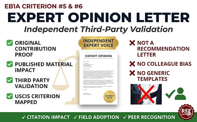 write eb1a expert opinion letter for original contribution material evidence