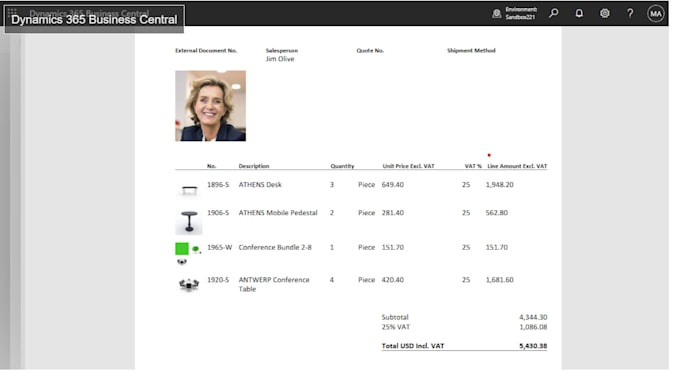 do business central report layout designing and modification and customization