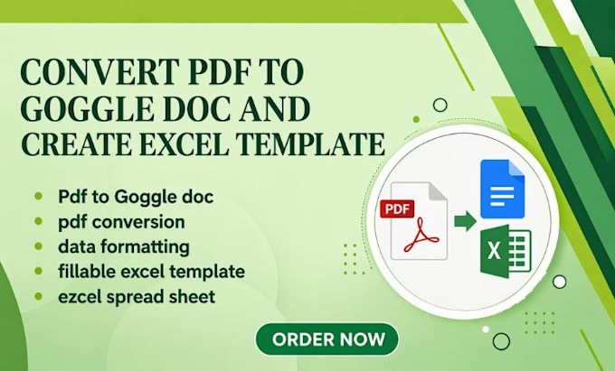 convert pdf to goggle doc and create excel templates