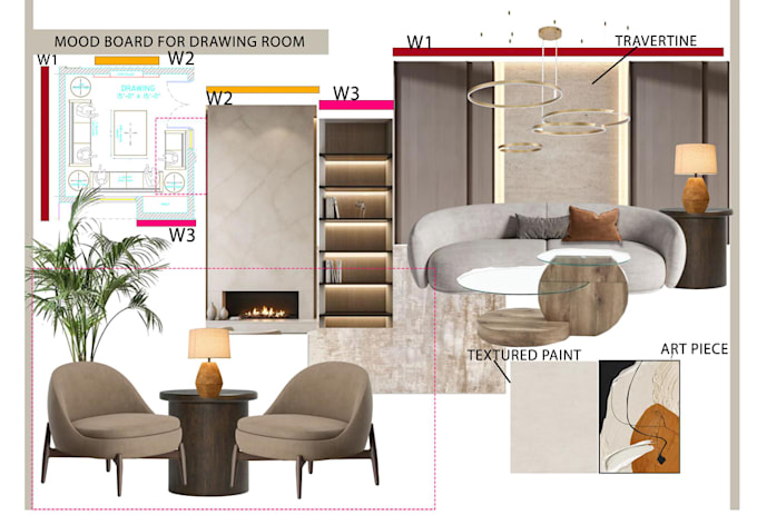 create professional interior design mood boards and concepts